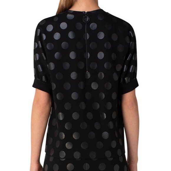 Akris Punto Lacquered Polka Dot Print Jersey Sweatshirt Size 10. Brand new - Picture 2 of 5